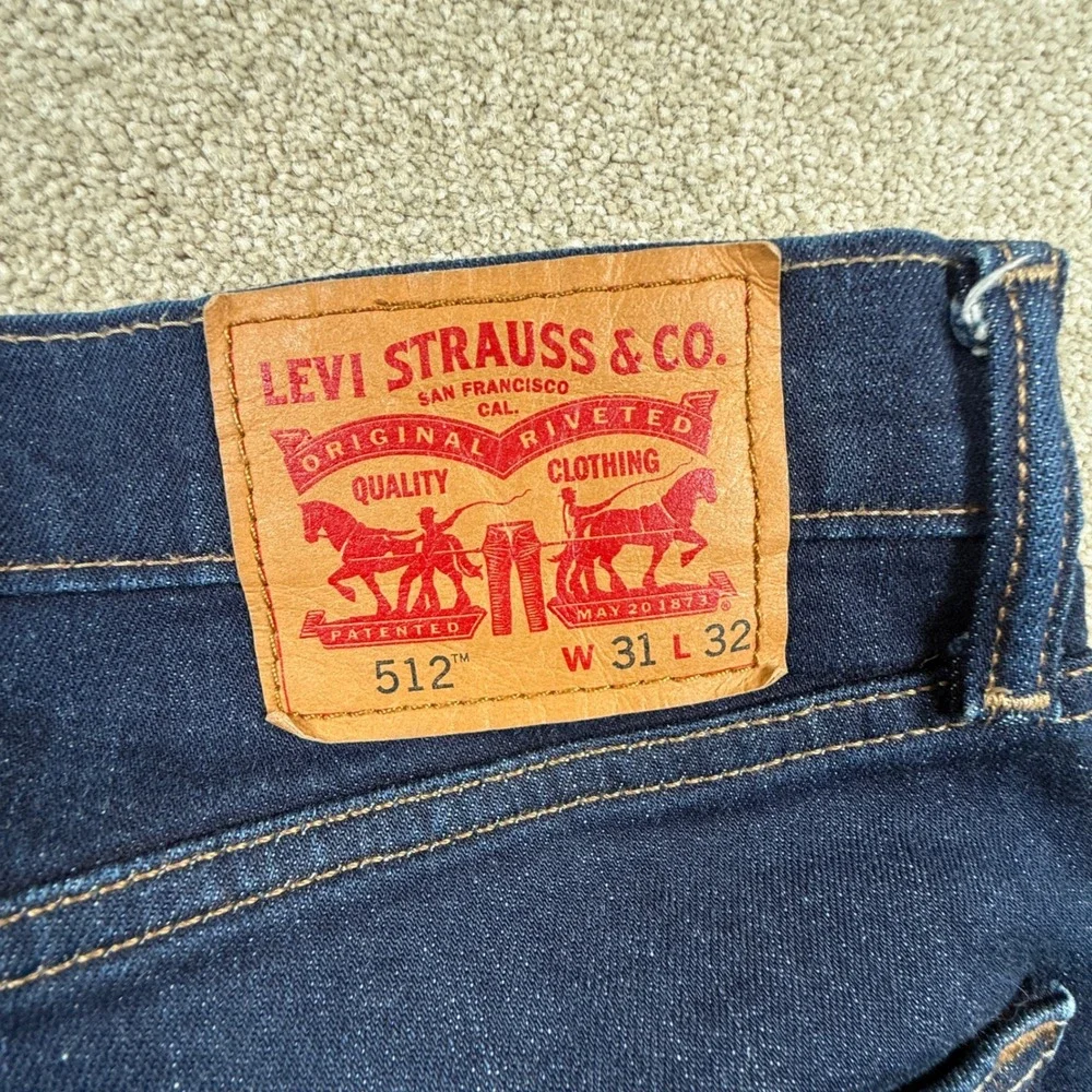 Levis 512 Slim Taper Fit Jeans Mens 31x32 Dark Wash Indigo Denim Pants
